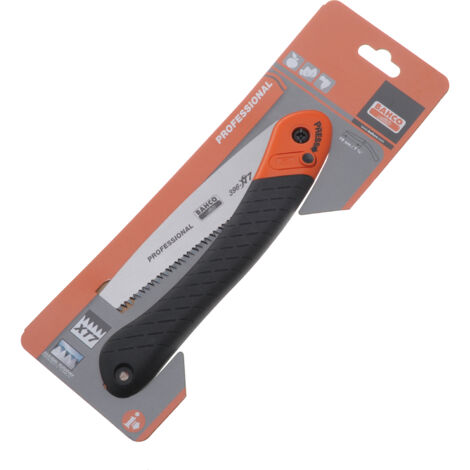 Bahco – Scie d'élagage pliable 190 mm – Lame en acier trempé – Denture XT7 pour bois dur – Poignée ergonomique bi-composant