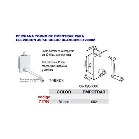 Store encastrable pour levage 40 kg blanc (1/2)