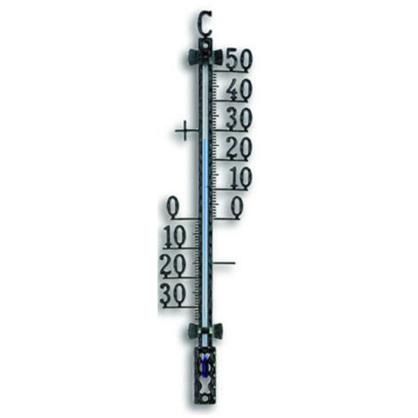 Thermomètre extérieur en métal noir 160 mm (1/2)