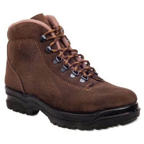 Bottes de randonnée vintage en cuir marron Raichle fabriquées en Suisse