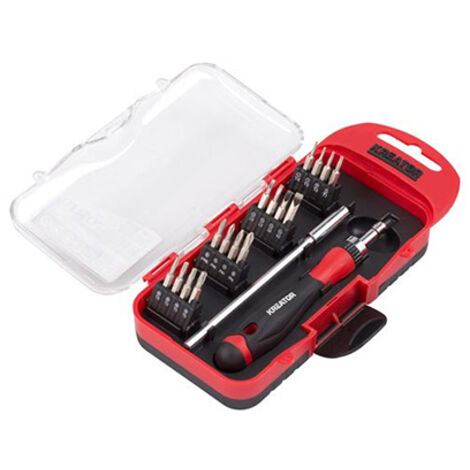 Coffret de 18 embouts avec tournevis à cliquet krt400007 kreator (1/3)