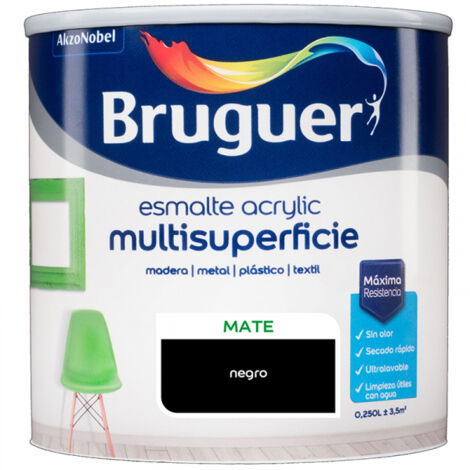 Émail acrylique noir mat 250 ml 5160686 bruguer (1/2)