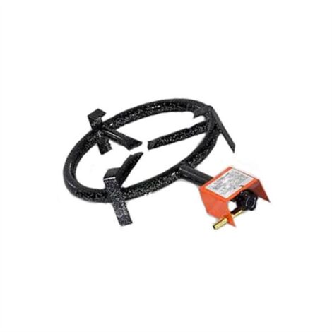 Brûleur à Paella Double En Acier Noir - Diamètre 35 Cm, 2 Brûleurs, Pour Cuisson Extérieure