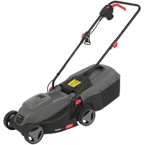 Tondeuse électrique filaire 1000W – Largeur de coupe 32 cm – Hauteur réglable 20-56 mm – Réservoir 30L pour jardin compact – Powerplus (1/5)