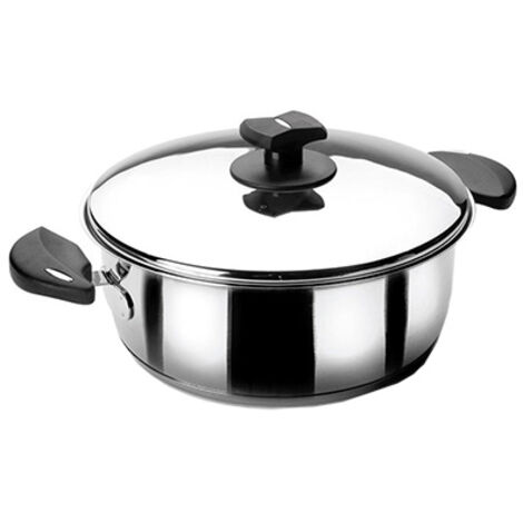 Grande Casserole En Acier Inoxydable 8 QT (environ 7,5L) Avec Couvercle - Pour Cuisines Familiales