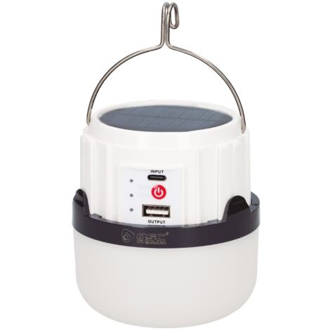 Lanterne de camping solaire à LED rechargeable par USB, powerbank 300 lm (1/5)