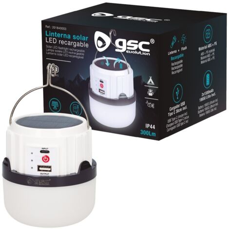 TMISHION Lampe solaire à LED Lanterne de Camping à LED Interface USB