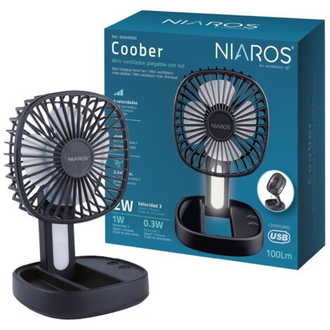 Ventilateur portable de taille 2025 - 3 vitesses - Mode Turbo 16 000 tr/min - Avec