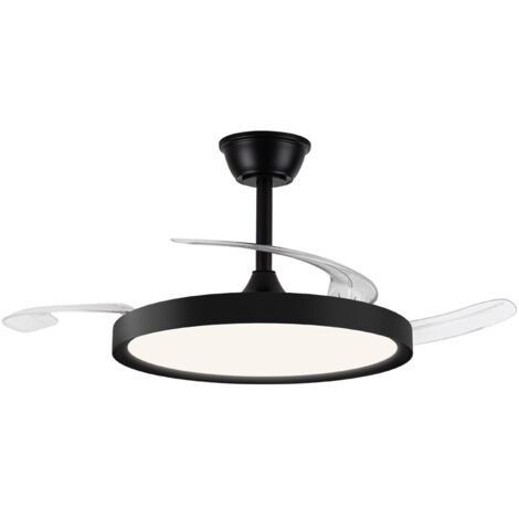 Ventilateur LED Polaris Black 43 W 4 430 lm CCT à intensité variable avec pales rétractables (1/5)