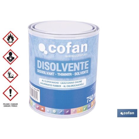 Solvant pour caoutchouc chloré ou résines acryliques thermoplastiques (750 ml) (1/4)
