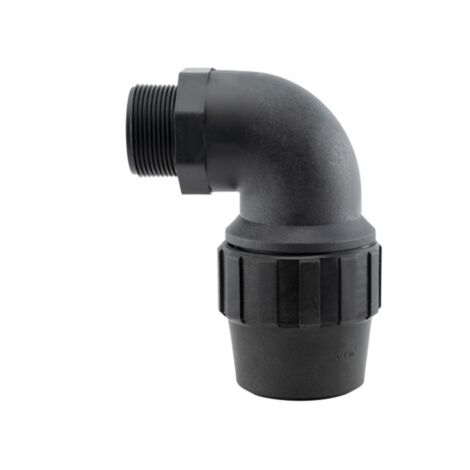 Raccord Coude Robinet 32 Mm X 1" Noir – Idéal Pour Arrosage Enterré Et Irrigation Efficace