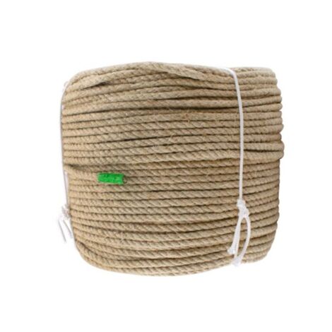 Antica Corderia Marra - Corde Nautique Tressée Polyester 14 Mm X 30 M - Couleur Blanc Avec Motif Bleu, Fabriquée En Italie