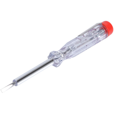 Tournevis détecteur de pôles (100-250V) 14cm avec manche transparent et clip (1/5)