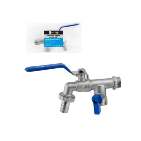 Robinet De Jardin Double 1/2" Laiton - Anti-Rouille Et Anti-Gel, Double Sortie Avec Raccords Et Ruban PTFE Inclus