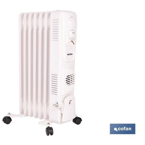 Radiateur à Bain D’huile 1500W – 7 éléments, Thermostat