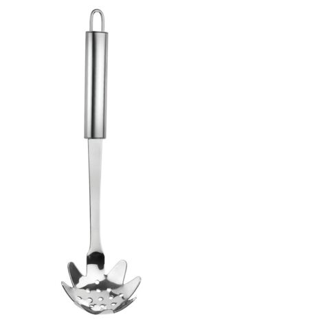 Toyvian Cuillère à Pâtes Inox - Passoire Spaghetti Ergonomique Multifonction Ustensile Cuisine