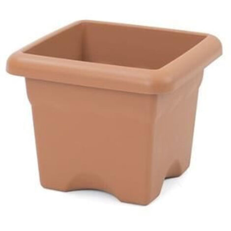 Pot carré modèle « Terra » 260 mm couleur marron (1/4)