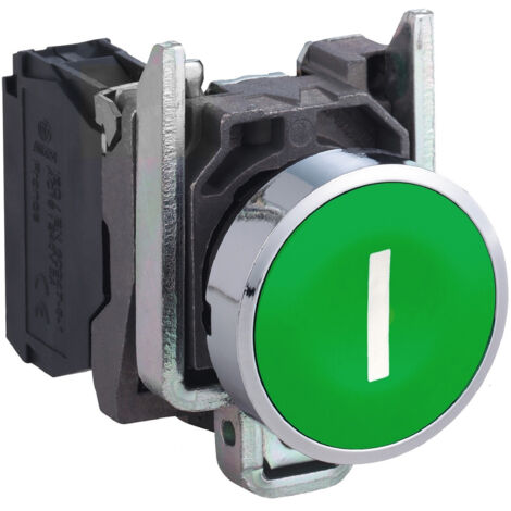 Harmony XB4 - bouton poussoir impulsion - Ø22 - marqué - vert - 1F - vis étrier (XB4BA3311)