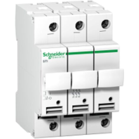 Porte-fusible à clip réglable STI 3P 400V 2-10A IP20 pour rail DIN (1/2)