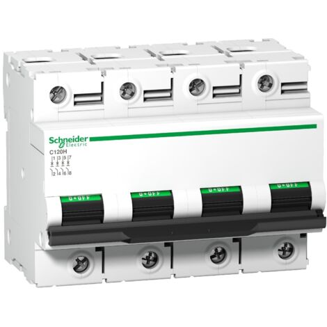 Disjoncteur thermomagnétique quadripolaire SCHNEIDER ACTI 9 C120H 125A IP20 (1/4)
