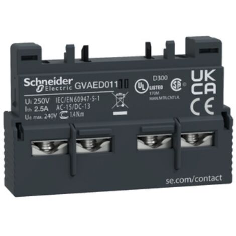 SCHNEIDER ELECTRIC BLOCK ADDITIF FRONTAL 1 NC 1 NO DEFAUT GVAED011 (1/2)