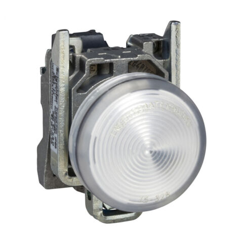 voyant lumineux - culot ba9s - cabochon lisse - blanc - schneider xb4bv61 (1/3)