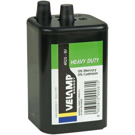 Pile saline VELAMP 6V 4R25 de haute capacité et aux performances fiables. (1/2)