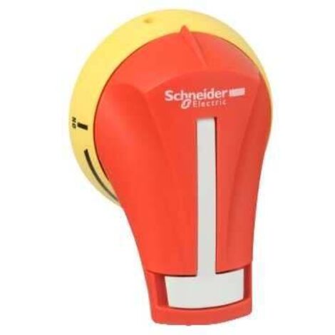 Commande rotative TEYS SCHNEIDER 32A IP65, rouge et jaune, verrouillable en position O (1/4)
