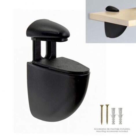Support d'étagère Pelican réglable 1/20 mm. Noir (1 pièce) (1/2)