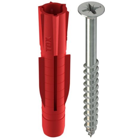 Bouchons universels TOX 8 x 51 mm + vis en blister de 6 unités.