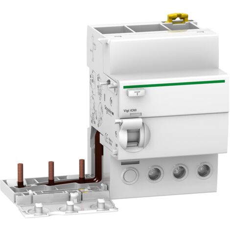 Bloc Vigi ACTI 9 63A 300mA tripolaire type A-SI, 400 V CA, IP20, hauteur 91 mm (1/3)