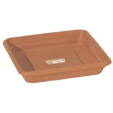 Soucoupe carrée Terra 440 mm pour pot de fleurs, marron