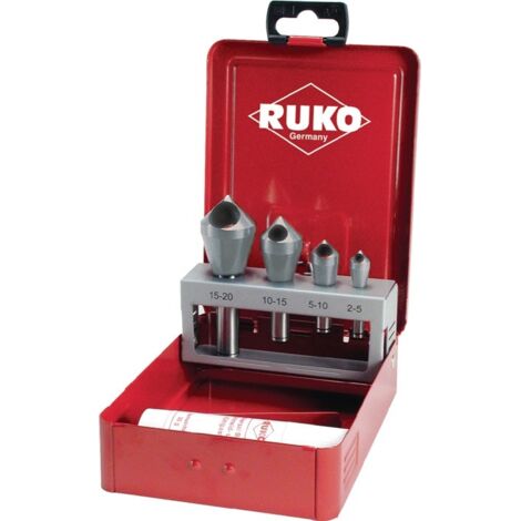 Fraise conique à ébavurer à trou 90° Ø 2/5-15/20 HSS-Co Coffret métal RUKO (1/3)