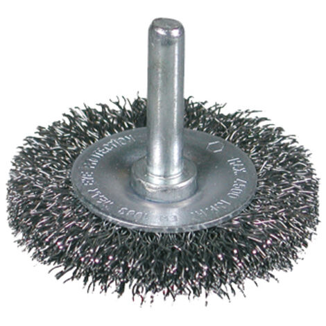 Brosse circulaire en acier plaqué laiton OSBORN, 4 500 tr/min, tige de 6 mm et filament de Ø 0,30 mm (1/2)