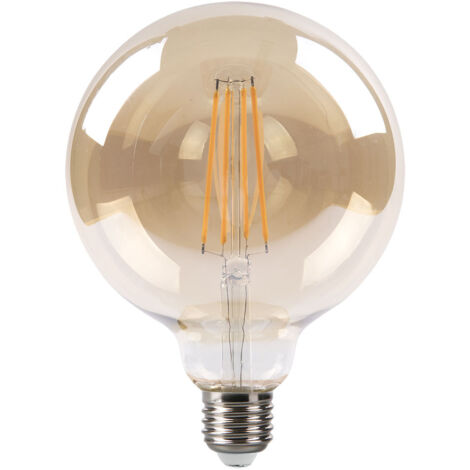 Ampoule à filament globe ambre 2700K, 8W, 750lm, culot E27 (1/2)