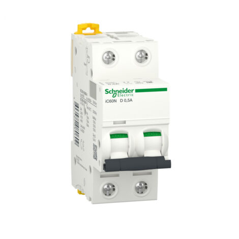 Interrupteur automatique ACTI9 2P 5A D avec protection IP20 et courbe C. (1/2)