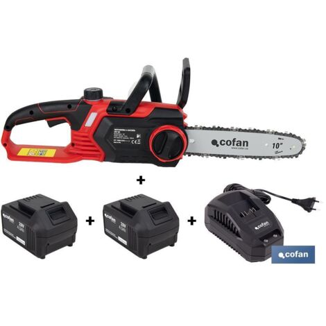 Kit tronçonneuse à batterie 20 V 3000 tr/min + 2 batteries 20 V 4,0 Ah (1/4)