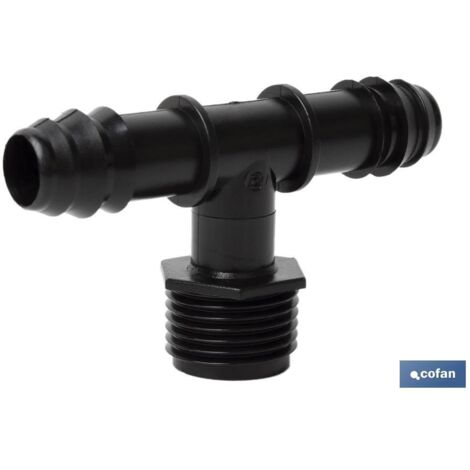 Raccord T avec double accouplement et filetage 1/2