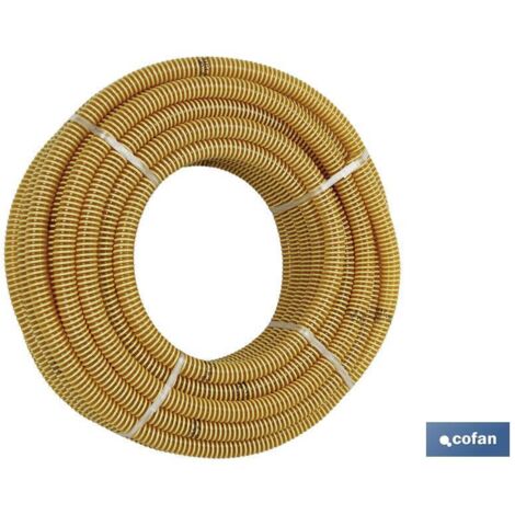 ROULEAU TUBE D'ASPIRATION SPIRALÉ JAUNE Ø42MM 25M (1/2)