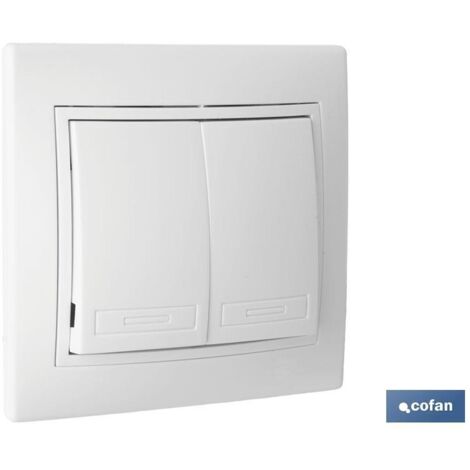 Doble interruptor-conmutador empotrar modelo pacific (bl)