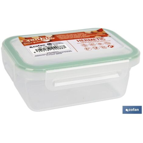 Fiambrera azul rectangular con junta bi-materia modelo yuba 1 l