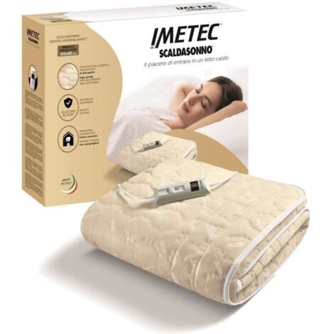 Surmatelas chauffant Imetec pour lit double 150 x 80 cm, 2 réglages de température, lavable