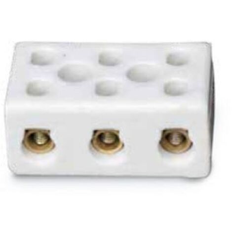 Pack de 3 barrettes de connexion en céramique 3 pôles 16mm2 30A (1/2)