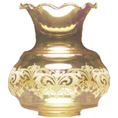 Abat-jour en verre ambré 14,5x12 cm – Modèle MISS AMBER – Système de fixation par ressorts – Élégance pour lampes classiques – Ltde