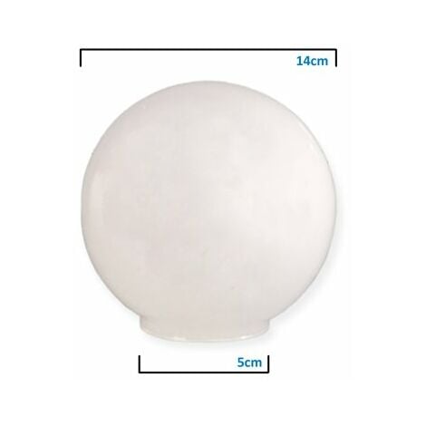 Abat-jour boule verre opale 14cm bouche 5cm