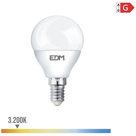 Ampoule LED Sphérique EDM E14 5W 400lm 3200K Lumière Chaude Ø4,5x8cm (1/3)