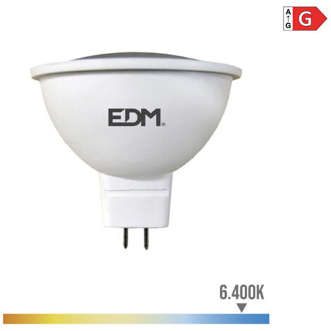 Ampoule dichroïque LED mr16 gu5.3 5w 12v 450lm 6400k lumière froide ø5x5cm EDM (1/3)
