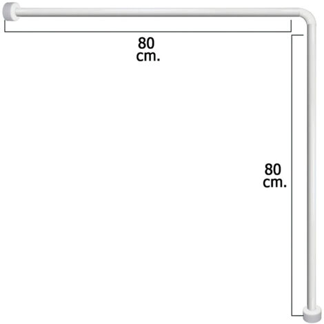 Maurer – Tringle à rideau de douche en aluminium blanc 80x80 cm – Résistante à la corrosion – Installation facile dans toutes les salles de bain