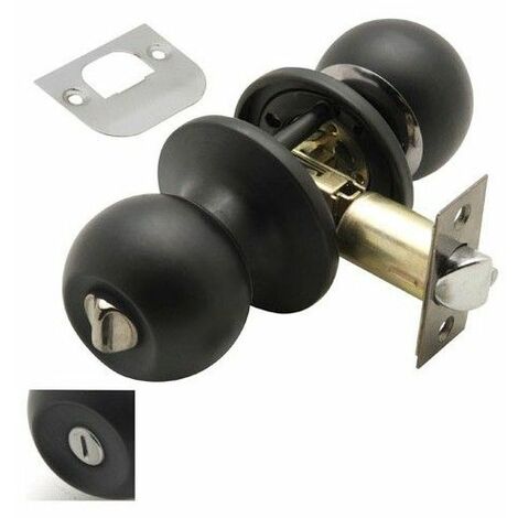 Wolfpack – Poignée verrouillable noire pour salle de bains – Pêne réglable 60/70 mm – Pour espaces humides – Design élégant et moderne