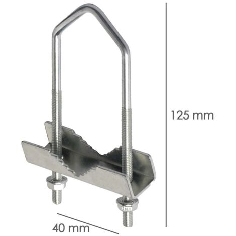 VANROUG Kit De 2 Pinces De Mât Robuste - Support Universel Pour Parasol, Antenne, Drapeau - Réglable 2,5 à 4,6 Cm